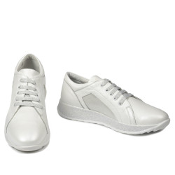 Pantofi sport/casual dama 6010 white pearl combined