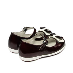 Small children shoes 51c patent bordo+white