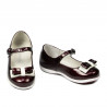 Small children shoes 51c patent bordo+white