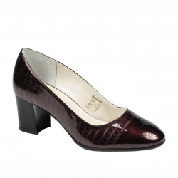 Women stylish, elegant shoes 1268 patent bordo