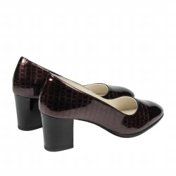 Women stylish, elegant shoes 1268 patent bordo