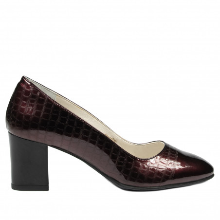 Women stylish, elegant shoes 1268 patent bordo