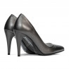 Women stylish, elegant shoes 1246 gray pearl