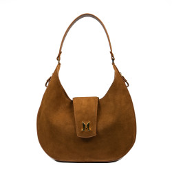 Women shoulder bag 036g suede brown