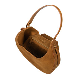 Women shoulder bag 036g suede brown