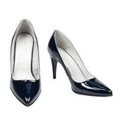Women stylish, elegant shoes 1246 patent indigo