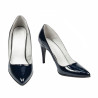 Women stylish, elegant shoes 1246 patent indigo