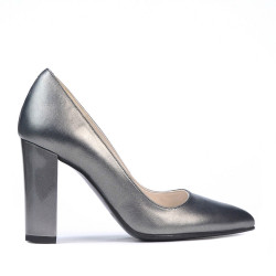 Women stylish, elegant shoes 1261 gray metalizat