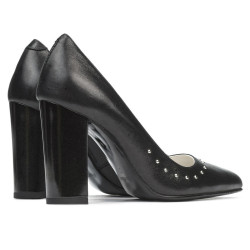 Women stylish, elegant shoes 1275 black satinat