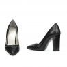 Women stylish, elegant shoes 1275 black satinat