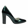 Women stylish, elegant shoes 1261 patent lime pearl