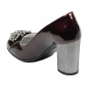 Women stylish, elegant shoes 1272 patent bordo
