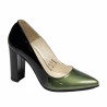 Women stylish, elegant shoes 1261 patent green+black