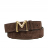 Women belt 13mc cafe velour