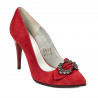 Women stylish, elegant shoes 1279 red antilopa