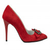 Women stylish, elegant shoes 1279 red antilopa