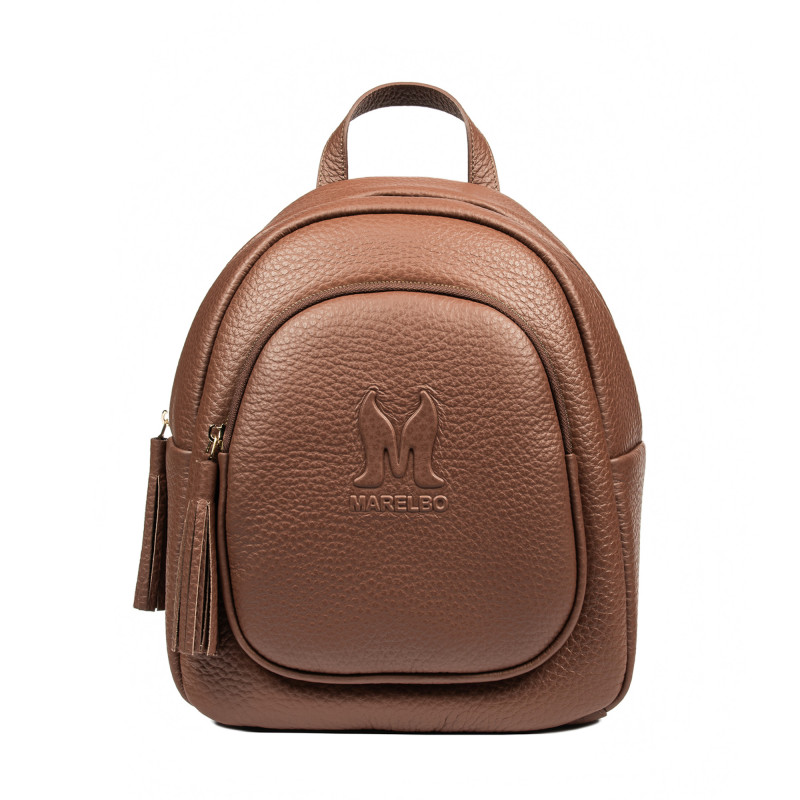Women backpack 300g brown cognac elefant