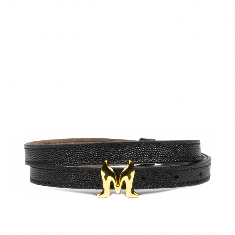 Women belt 42mc black caviar
