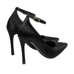 Women stylish, elegant shoes 1311 satin black