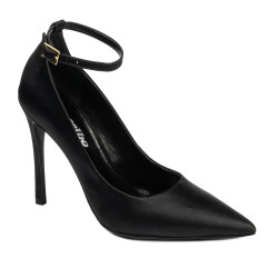 Women stylish, elegant shoes 1311 satin black