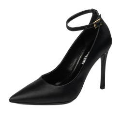 Women stylish, elegant shoes 1311 satin black