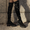 Women knee boots 3405 bufo black combined lifestyle