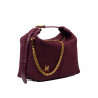 Women hand bag 037g suede burgundy