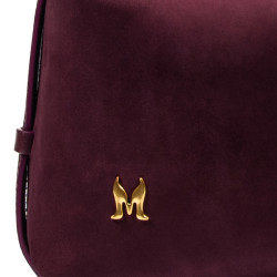 Women hand bag 037g suede burgundy