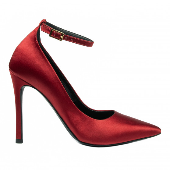 Women stylish, elegant shoes 1311 satin red