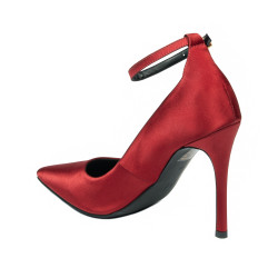 Women stylish, elegant shoes 1311 satin red