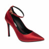 Women stylish, elegant shoes 1311 satin red
