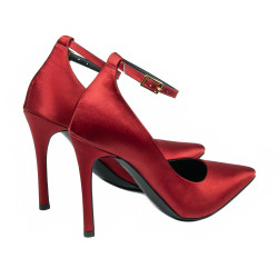 Women stylish, elegant shoes 1311 satin red