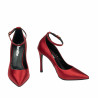 Women stylish, elegant shoes 1311 satin red