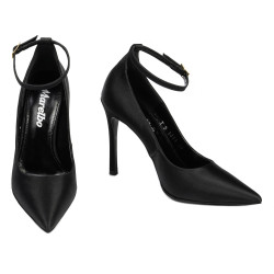 Women stylish, elegant shoes 1311 satin black