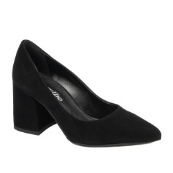 Women stylish, elegant shoes 1315 black velour