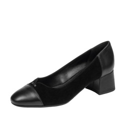 Women stylish, elegant shoes 1332 black velour combined
