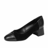 Women stylish, elegant shoes 1332 black velour combined