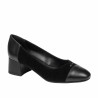 Women stylish, elegant shoes 1332 black velour combined