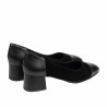 Women stylish, elegant shoes 1332 black velour combined