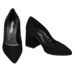 Women stylish, elegant shoes 1315 black velour