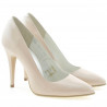 Women stylish, elegant shoes 1241 patent beige pearl