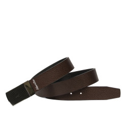 Men belt 62b bicolored black caviar+brown caviar