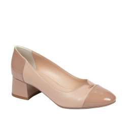Women stylish, elegant shoes 1332 patent nude combined