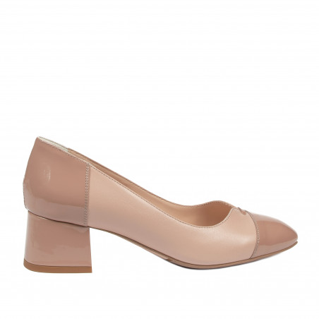 Women stylish, elegant shoes 1332 patent nude combined