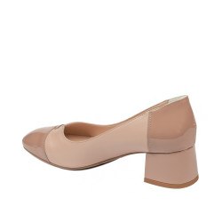 Women stylish, elegant shoes 1332 patent nude combined