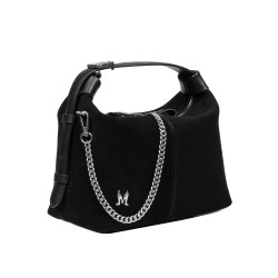 Women hand bag 037g 01 suede black