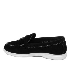 Women loafers, moccasins 6082 black velour