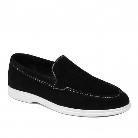 Men loafers, moccasins 980 black velour