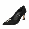 Women stylish, elegant shoes 1318 black velour