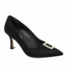 Women stylish, elegant shoes 1318 black velour